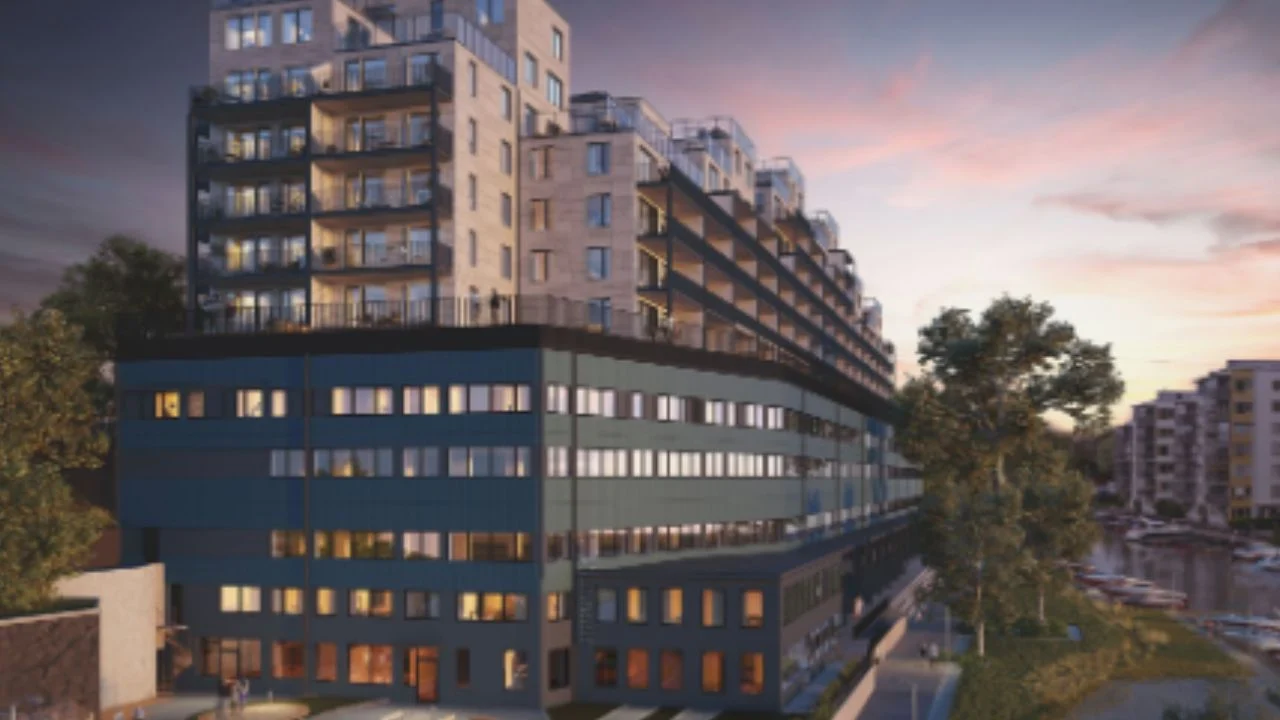 Modern byggnad med balkonger, Vandenbergh - Nivå.